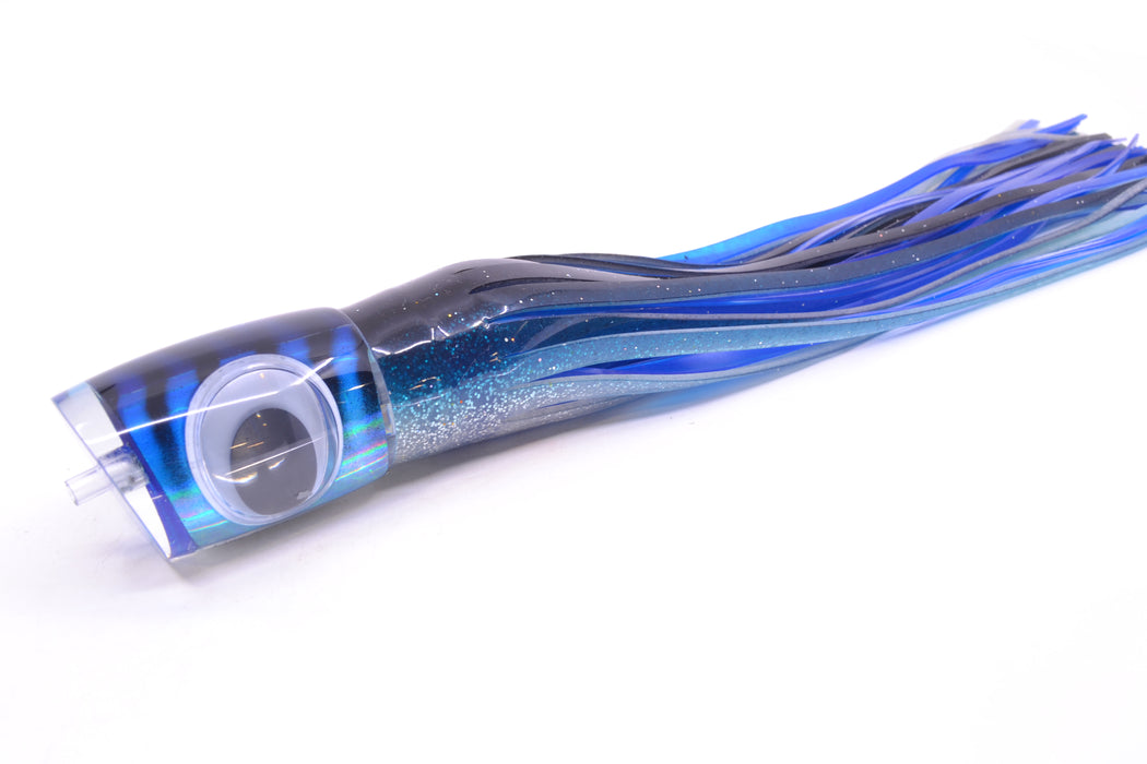 Big T Lures Blue-Silver Rainbow Pearl Black Striped Back Small Zulu Impi 12" 8oz Skirted GZE