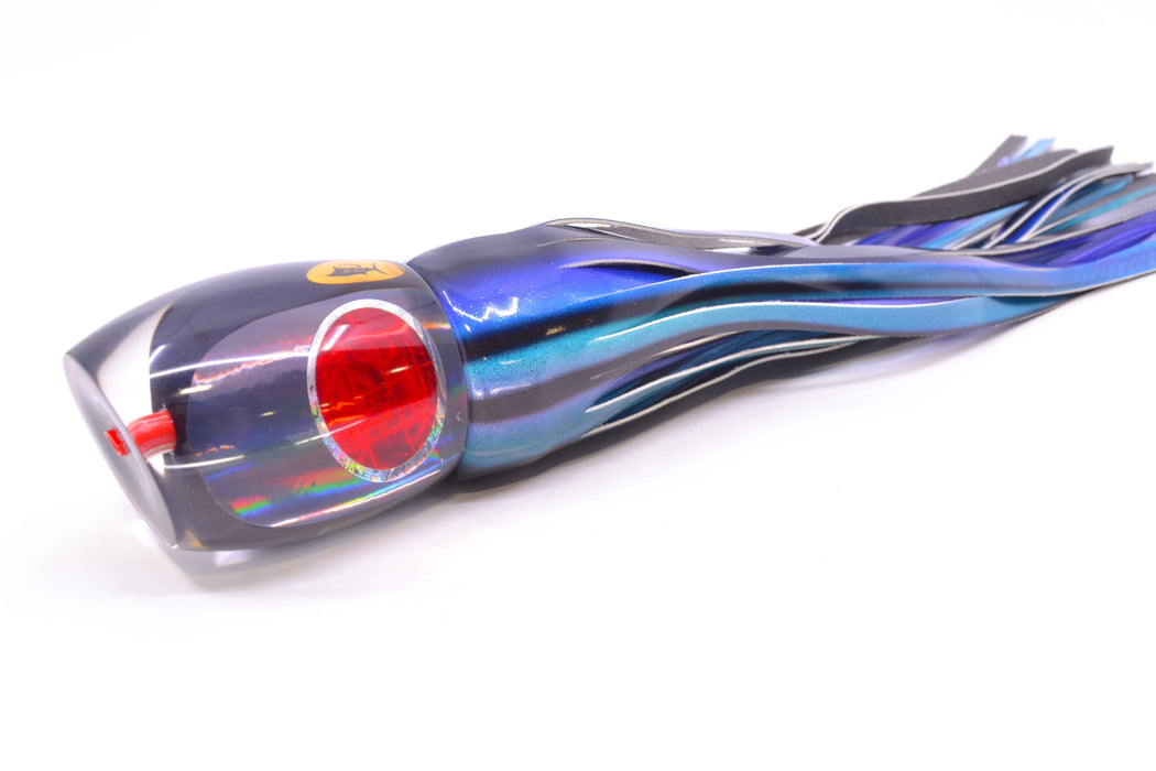 Aloha Lures Black Rainbow Bamboocha 12" 8.5oz Fire Tailz Vinyl Skipjack