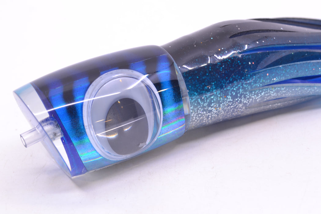 Big T Lures Blue-Silver Rainbow Pearl Black Striped Back Small Zulu Impi 12" 8oz Skirted GZE