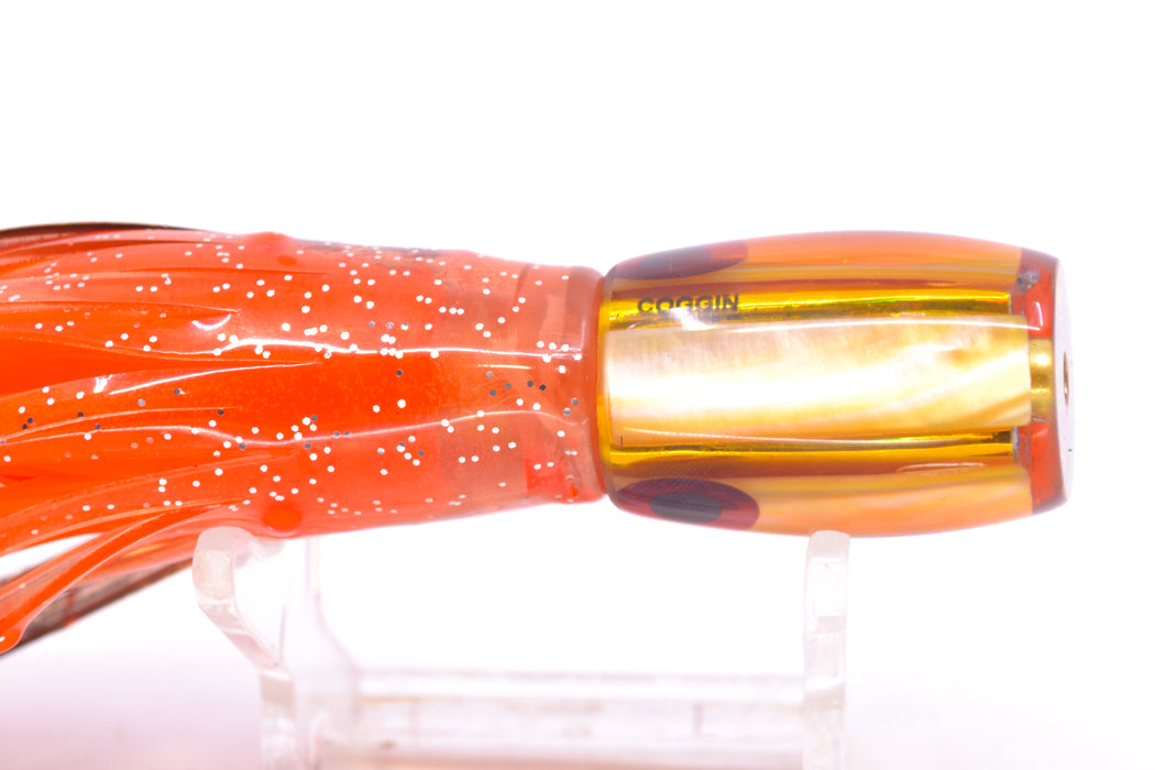 Coggin Lures Golden MOP Root Beer Back Maui Peanut 5.5" 3oz Skirted Root Beer-Petrolero