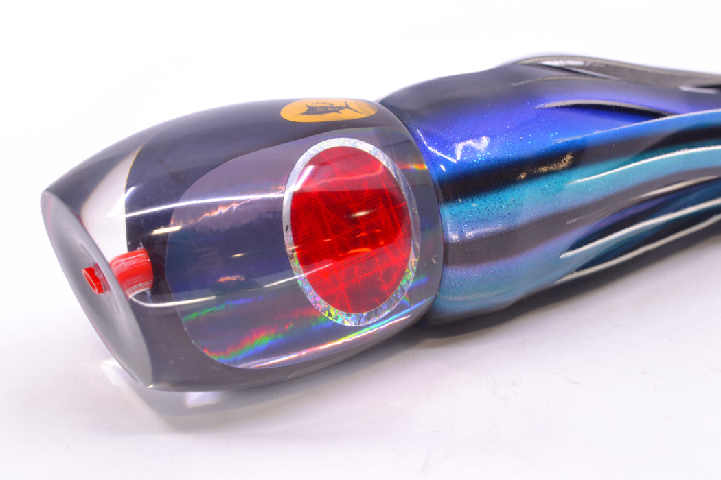 Aloha Lures Black Rainbow Bamboocha 12" 8.5oz Fire Tailz Vinyl Skipjack