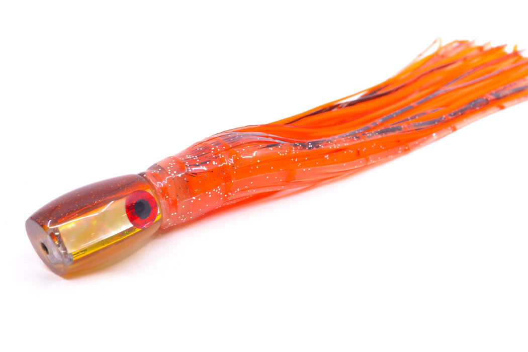 Coggin Lures Golden MOP Root Beer Back Maui Peanut 5.5" 3oz Skirted Root Beer-Petrolero