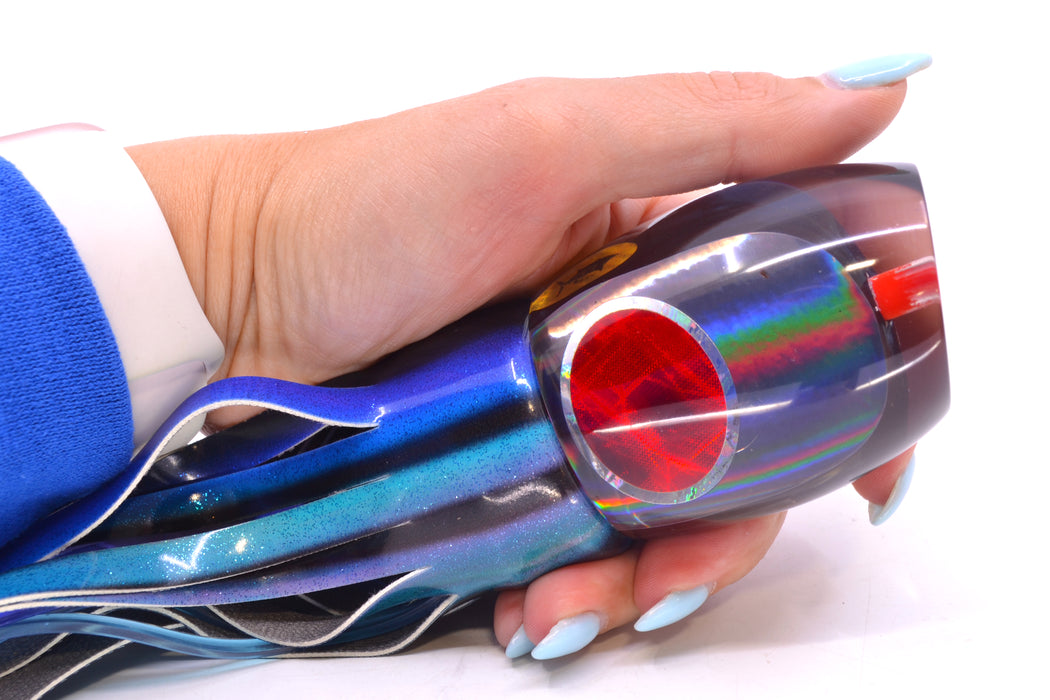 Aloha Lures Black Rainbow Bamboocha 12" 8.5oz Fire Tailz Vinyl Skipjack