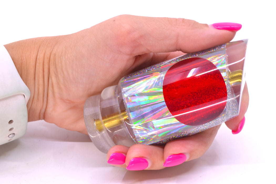 Koya Lures Silver Rainbow Starburst Red Eyes Straight Runner 12" 5.8oz