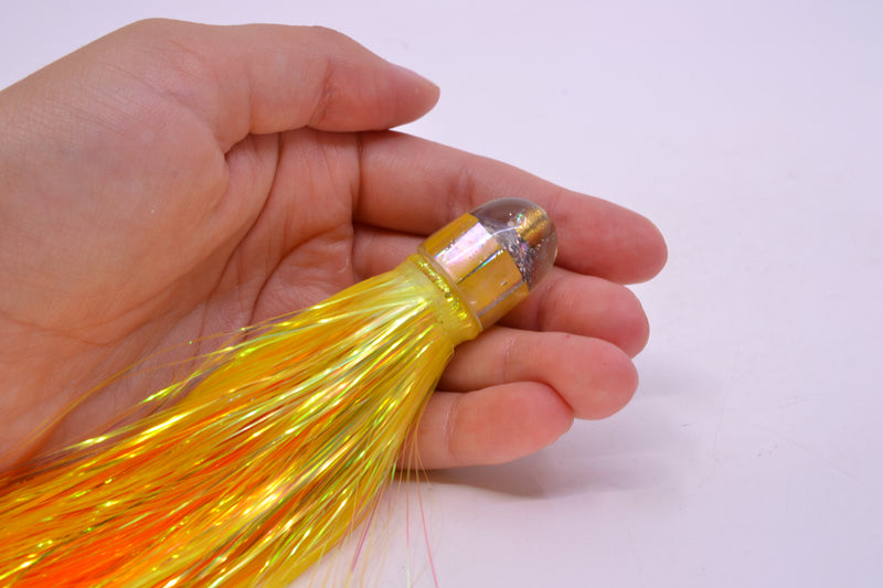 Marlin Magic Golden MOP Baby AP Bullet 4.5" 1.5oz Flashabou Yellow/Orange