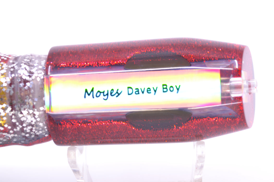Moyes Lures Rainbow MOP Black-Red Back Taxi Eyes Davey Boy 12" 8oz Skirted Evil GZE