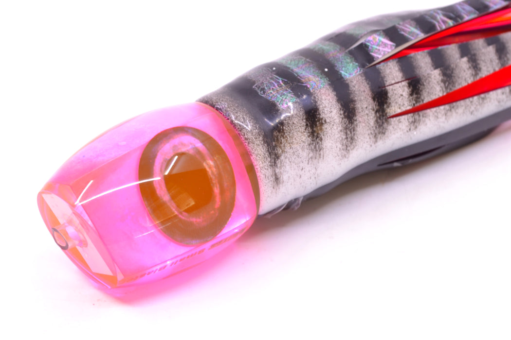 Moyes Lures Pink MOP Taxi Eyes NEW Small Blaster 9" 4.5oz Skirted White Aurora-Black/Pink