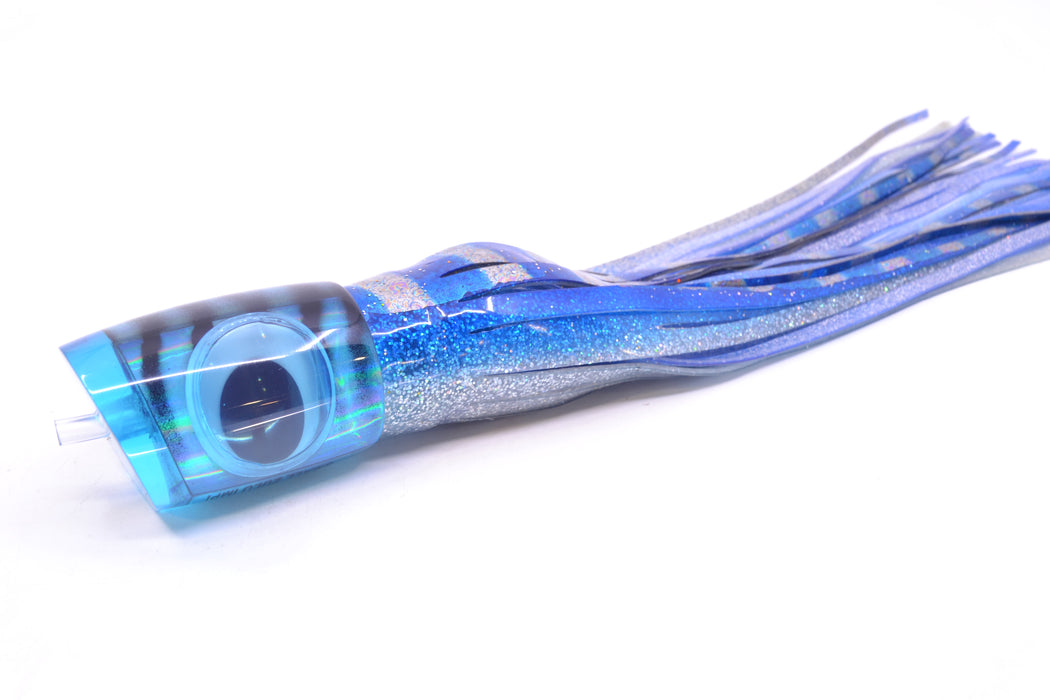 Big T Lures Ice Blue Rainbow Pearl Black Striped Back Small Zulu Impi 12" 8oz Skirted GZE