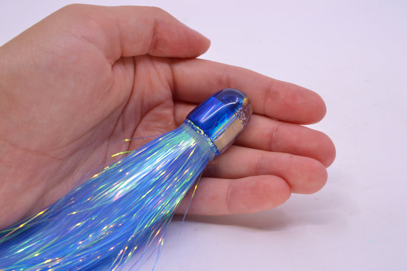 Marlin Magic White Awabi Blue Back Baby AP Bullet 4.5" 1.5oz Flashabou Blue/White