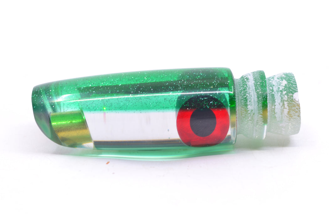 Coggin Lures Clear Mirrored Green Back 70's Peanut Swimmer 4.5" 0.4oz GZE