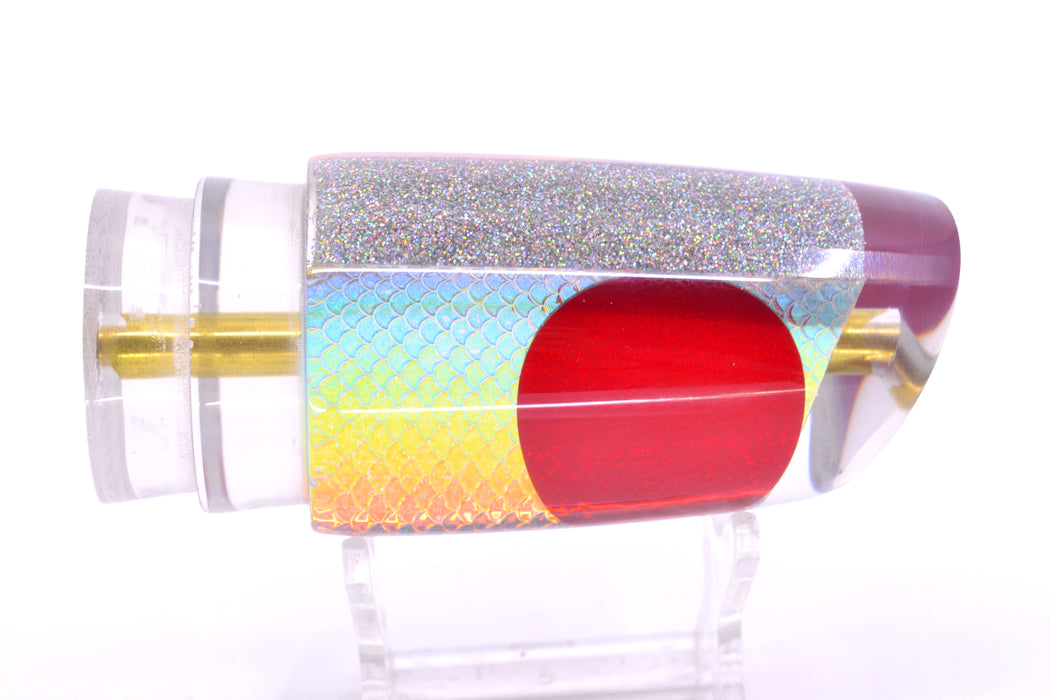 Koya Lures Ice Rainbow Scale Silver Glitter Pearl Red Eyes Straight Runner 12" 5.8oz