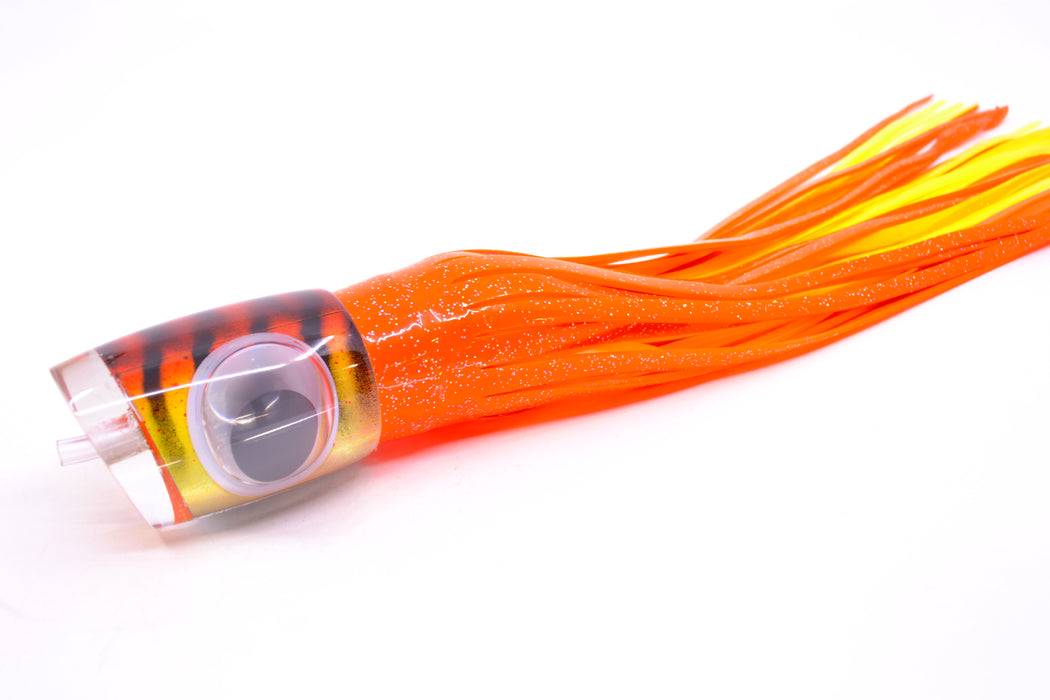 Big T Lures Orange-Yellow Rainbow Pearl Black Striped Back Small Zulu Impi 12" 8oz Skirted GZE
