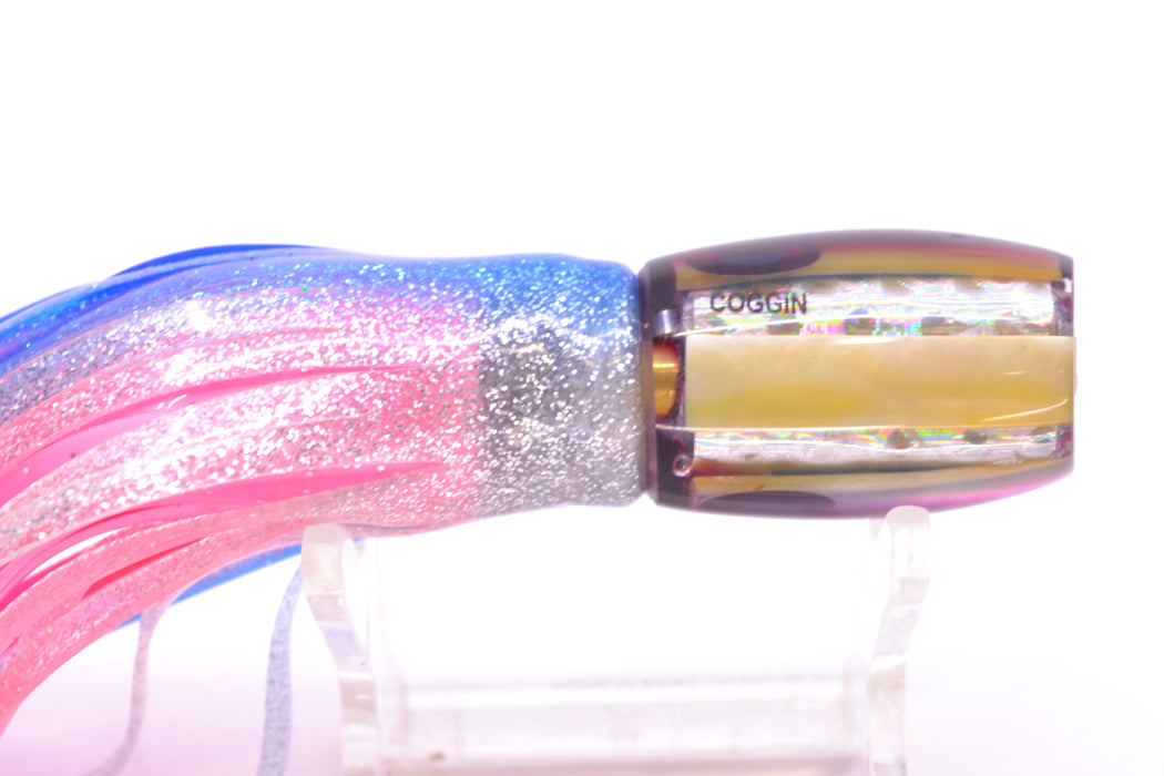 Coggin Lures Golden MOP Blue-Pink Back Maui Peanut 5.5" 3oz Skirted Blue-Silver/Pink