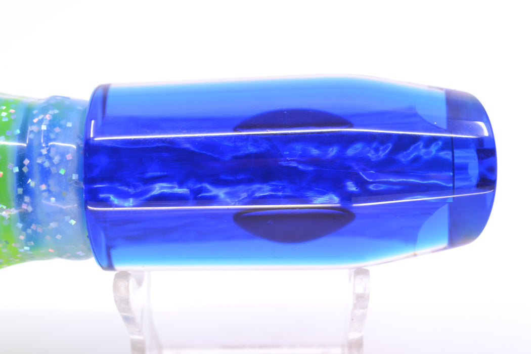 Moyes Lures Rainbow MOP Blue Back Red Eyes Davey Boy 12" 8oz Skirted Ice Blue/Rainbow GZE