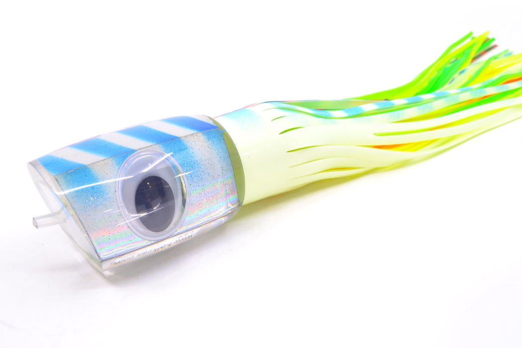 Big T Lures Silver Rainbow Pearl Blue Striped Back Large Zulu Impi 16" 14.7oz Skirted GZE