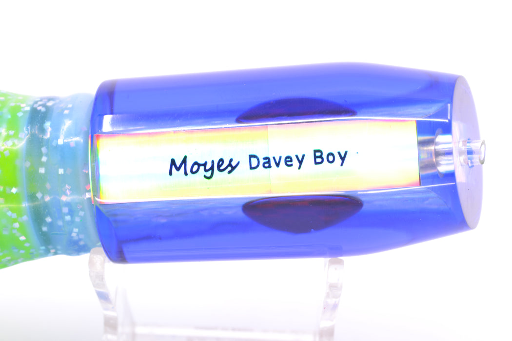 Moyes Lures Rainbow MOP Blue Back Red Eyes Davey Boy 12" 8oz Skirted Ice Blue/Rainbow GZE
