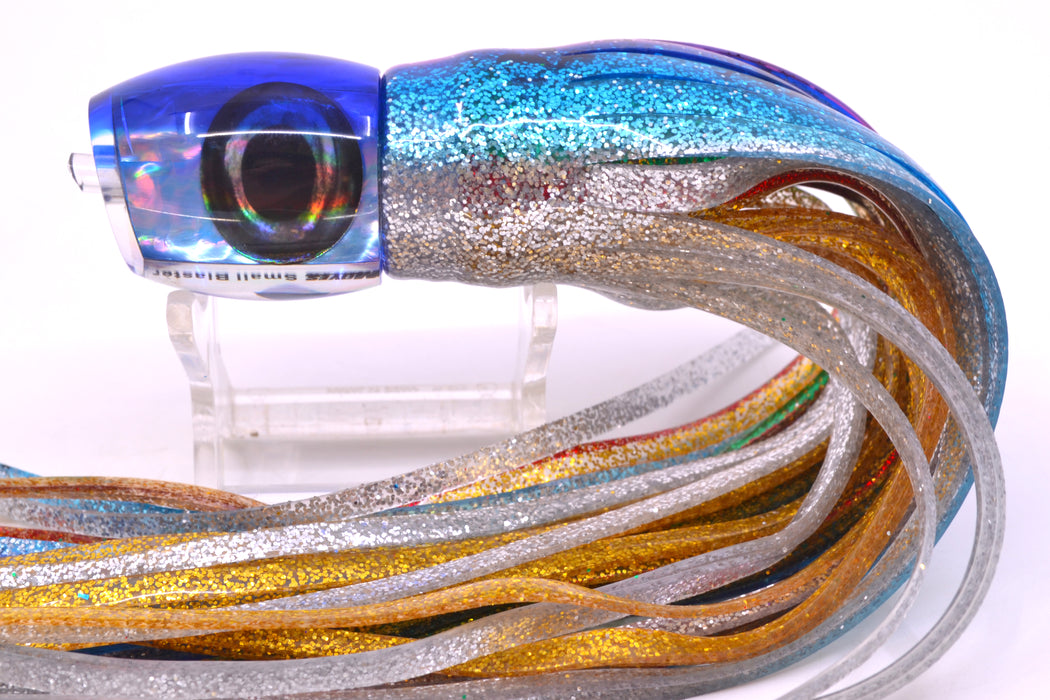 Moyes Lures Ice Blue Awabi Blue Back Taxi Eyes NEW Small Blaster 9" 4.5oz Skirted