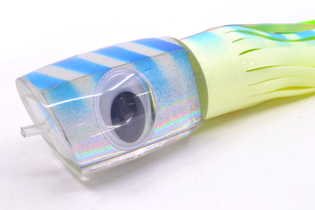 Big T Lures Silver Rainbow Pearl Blue Striped Back Large Zulu Impi 16" 14.7oz Skirted GZE