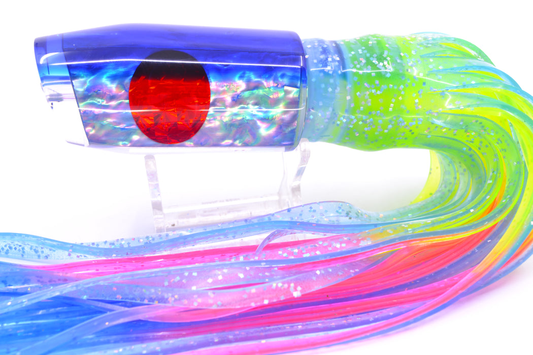 Moyes Lures Rainbow MOP Blue Back Red Eyes Davey Boy 12" 8oz Skirted Ice Blue/Rainbow GZE