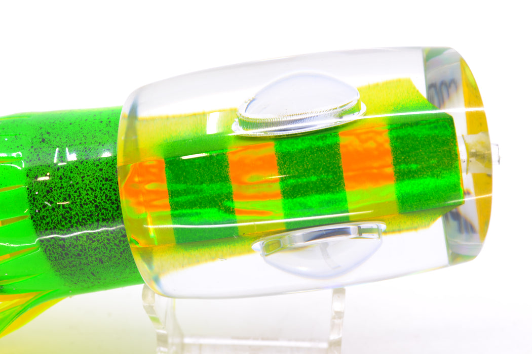 Big T Lures Silver Pearl Green-Yellow Striped Back Large Zulu Impi 16" 14.7oz Skirted GZE