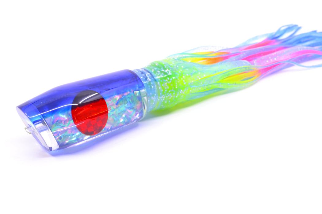 Moyes Lures Rainbow MOP Blue Back Red Eyes Davey Boy 12" 8oz Skirted Ice Blue/Rainbow GZE