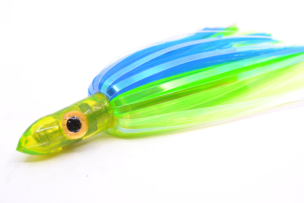 Iland Lures Blue-Green-Char Flash Hair Chartreuse Head Jr. Ilander 6.75" 1.75oz JR456F-EBL/EGR/CH