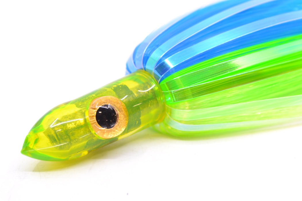 Iland Lures Blue-Green-Char Flash Hair Chartreuse Head Jr. Ilander 6.75" 1.75oz JR456F-EBL/EGR/CH