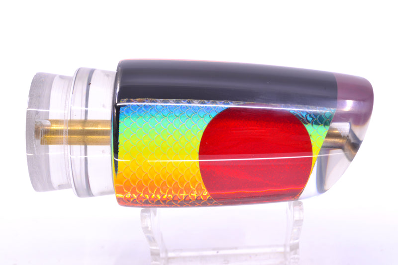 Koya Lures Rainbow Scale Black Pearl Red Eyes Straight Runner 12" 5.8oz