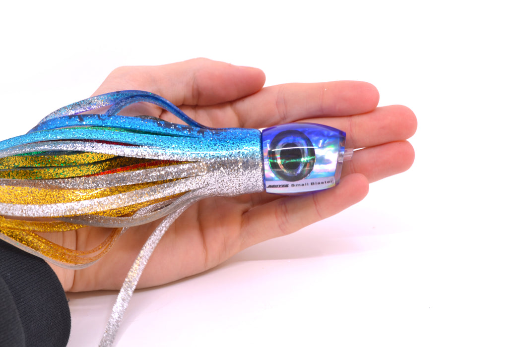 Moyes Lures Ice Blue Awabi Blue Back Taxi Eyes NEW Small Blaster 9" 4.5oz Skirted