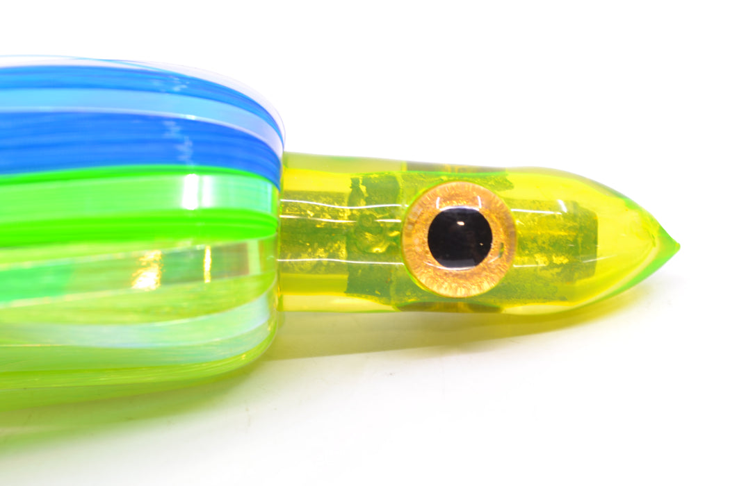 Iland Lures Blue-Green-Char Flash Hair Chartreuse Head Jr. Ilander 6.75" 1.75oz JR456F-EBL/EGR/CH