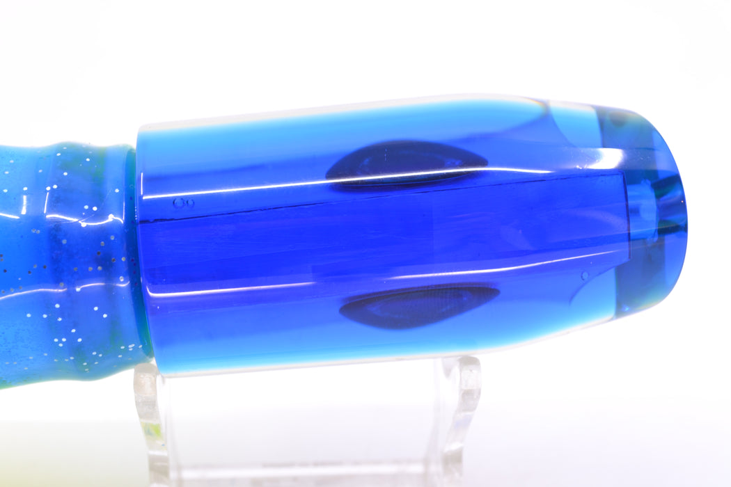 Moyes Lures White MOP Blue-Yellow Back Taxi Eyes Davey Boy 12" 8oz Skirted Blue-Lumo GZE