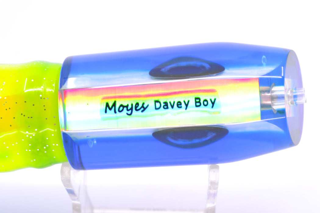 Moyes Lures White MOP Blue-Yellow Back Taxi Eyes Davey Boy 12" 8oz Skirted Blue-Lumo GZE