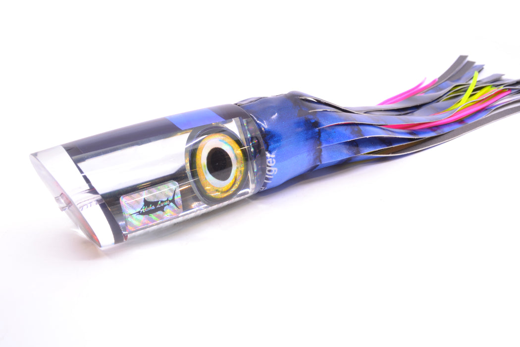 Aloha Lures Mirrored Black-Blue Back Smash Bait 14" 12.2oz FT Vinyl Blue Tiger