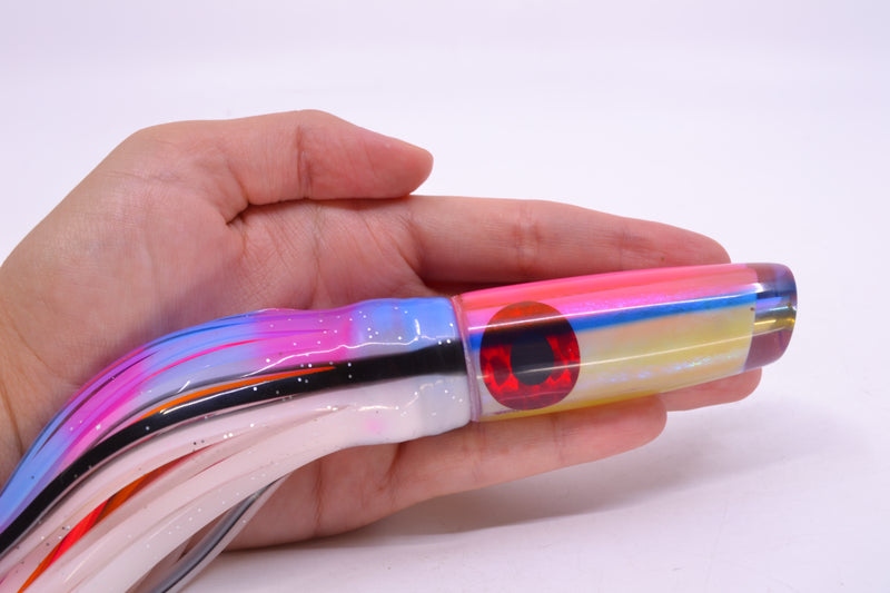 Coggin Lures Golden Pearl Glass Pink-Blue Back Malolo Flying Fish 7" 3oz Skirted Gay Bob