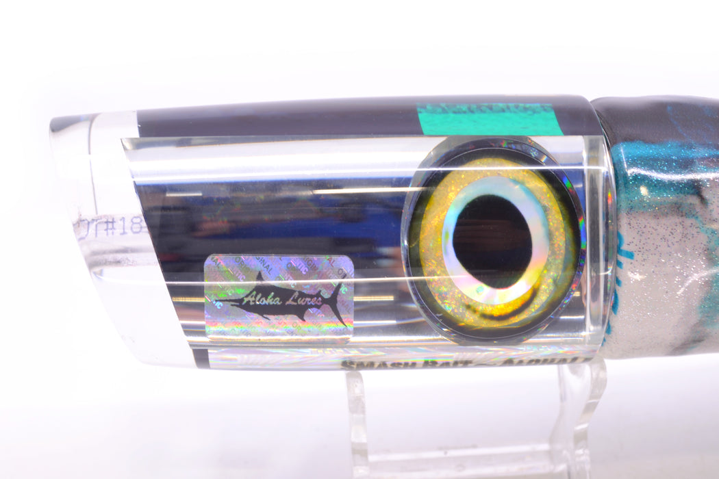 Aloha Lures Mirrored Black-Turquoise Back Smash Bait 14" 12.2oz FT Vinyl Blue Drip