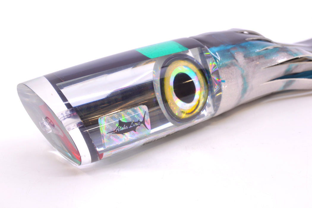 Aloha Lures Mirrored Black-Turquoise Back Smash Bait 14" 12.2oz FT Vinyl Blue Drip