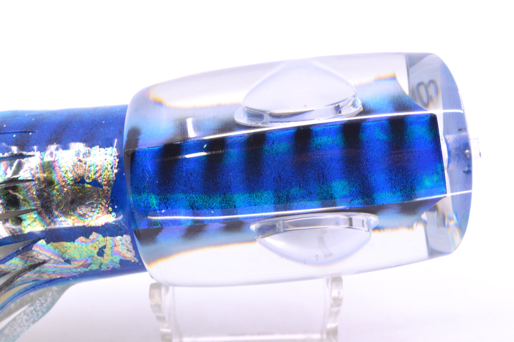 Big T Lures Blue-Silver Pearl Black Striped Back Large Zulu Impi 16" 14.7oz Skirted GZE