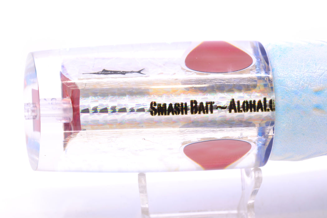 Aloha Lures Ice Rainbow Dichro Blue Back Red Eyes Smash Bait 14" 12oz ALV Vinyl Ballyhoo