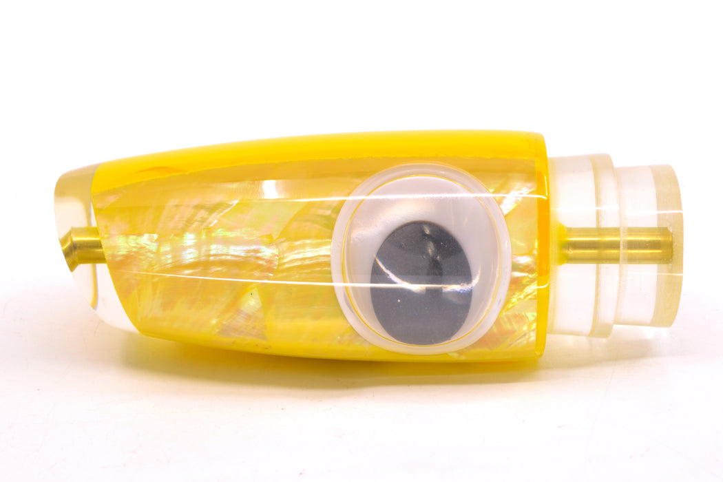 Koya Lures Yellow MOP Doll Eyes Large Kona Plunger 14" 9oz GZE
