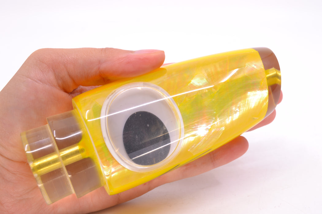 Koya Lures Yellow MOP Doll Eyes Large Kona Plunger 14" 9oz GZE