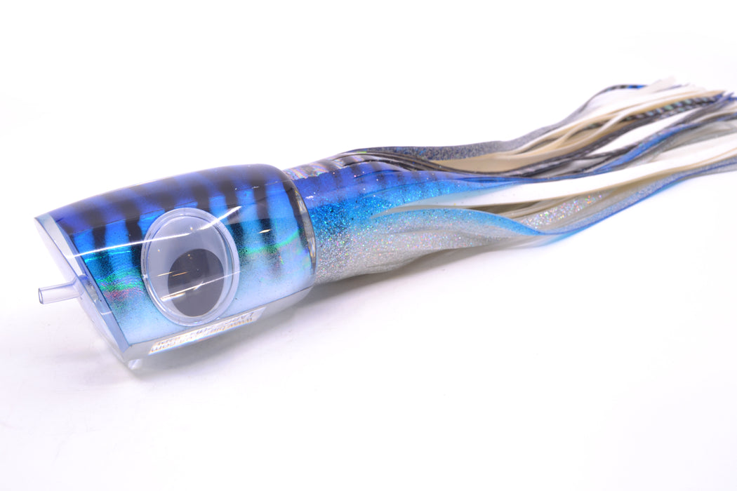 Big T Lures Blue-Silver Pearl Black Striped Back Large Zulu Impi 16" 14.7oz Skirted GZE