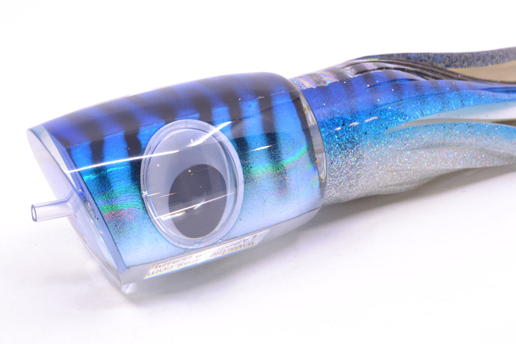 Big T Lures Blue-Silver Pearl Black Striped Back Large Zulu Impi 16" 14.7oz Skirted GZE