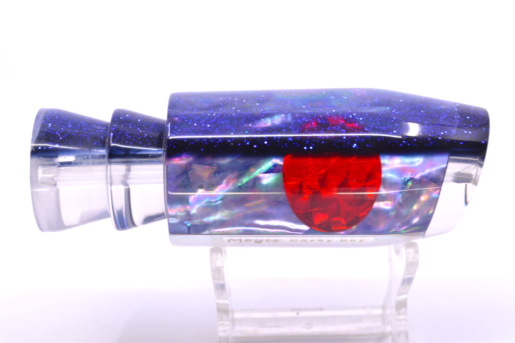 Moyes Lures Rainbow MOP Blue Glitter-Black Back Red Eyes Davey Boy 12" 5oz GZE