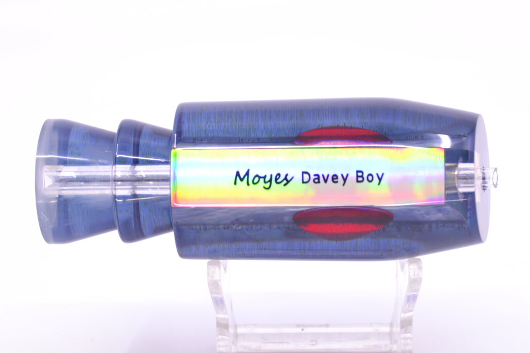 Moyes Lures Rainbow MOP Blue Glitter-Black Back Red Eyes Davey Boy 12" 5oz GZE