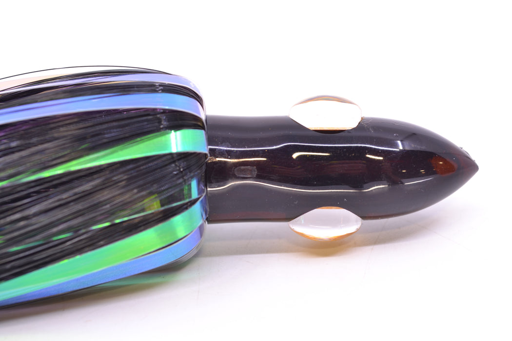 Iland Lures Flasher Series Black Hair Black Head Jr. Dredge Ilander 6.5" 1oz DJR455F-BK