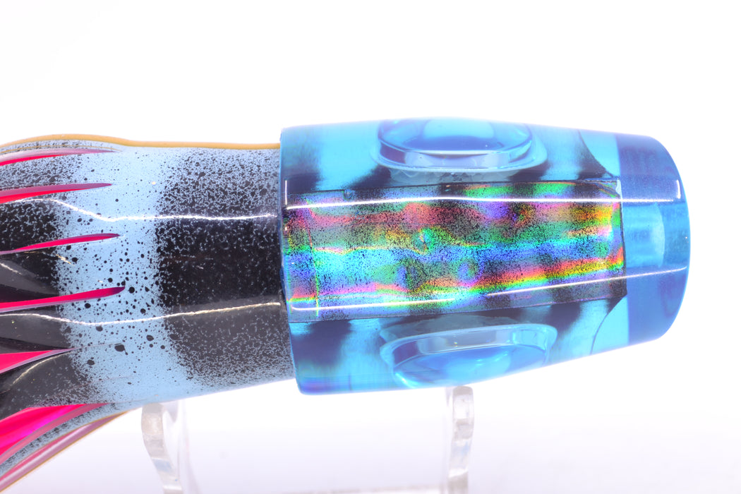 Big T Lures Ice Blue Rainbow Black Striped Back Wildebeest 12" 7oz Skirted Ice Blue-Black Bars GZE