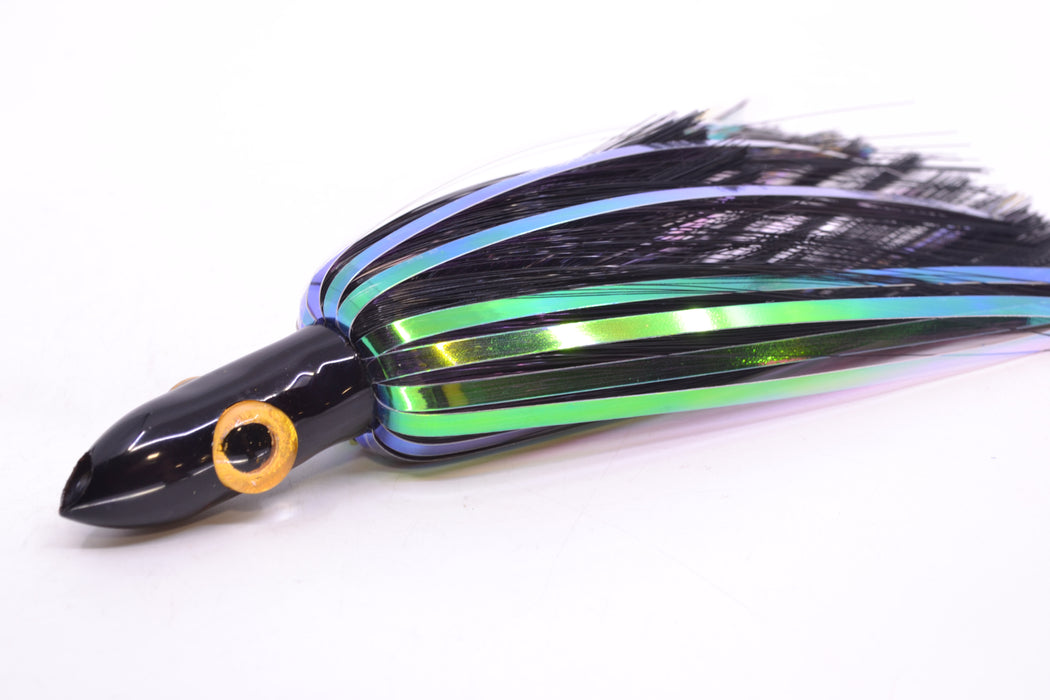 Iland Lures Flasher Series Black Hair Black Head Jr. Dredge Ilander 6.5" 1oz DJR455F-BK