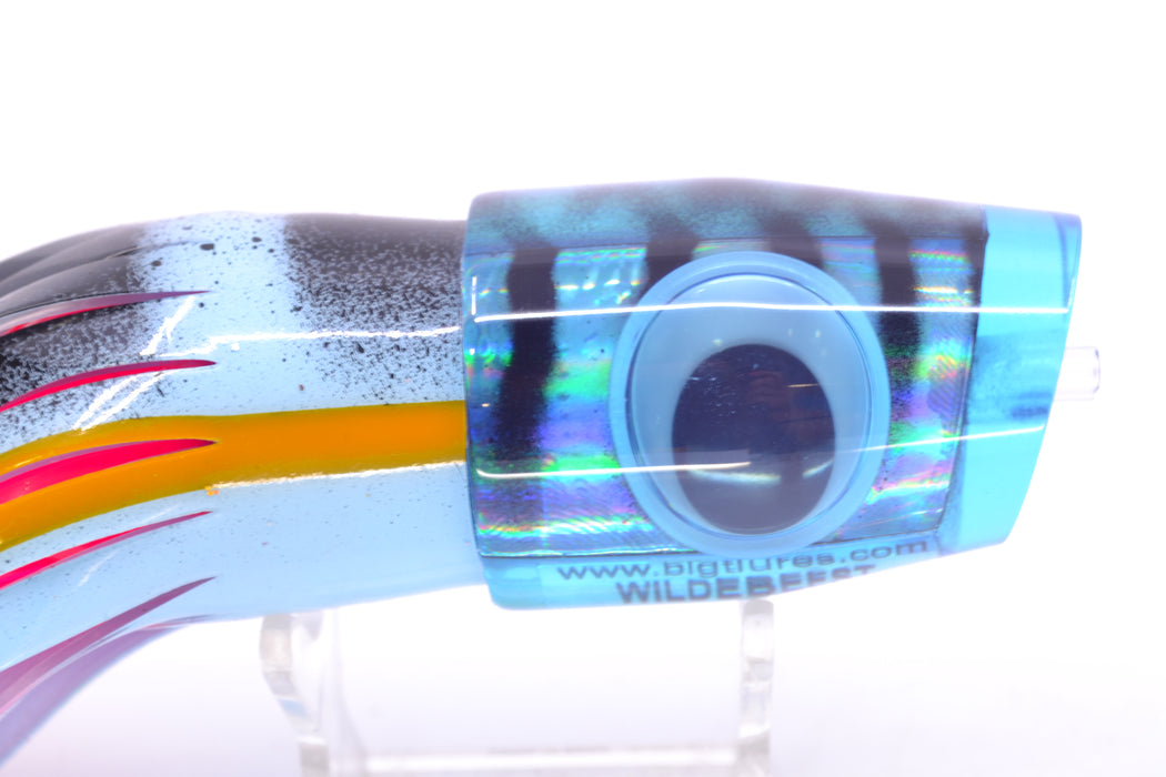 Big T Lures Ice Blue Rainbow Black Striped Back Wildebeest 12" 7oz Skirted Ice Blue-Black Bars GZE