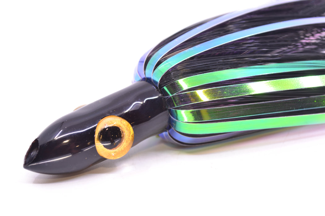 Iland Lures Flasher Series Black Hair Black Head Jr. Dredge Ilander 6.5" 1oz DJR455F-BK