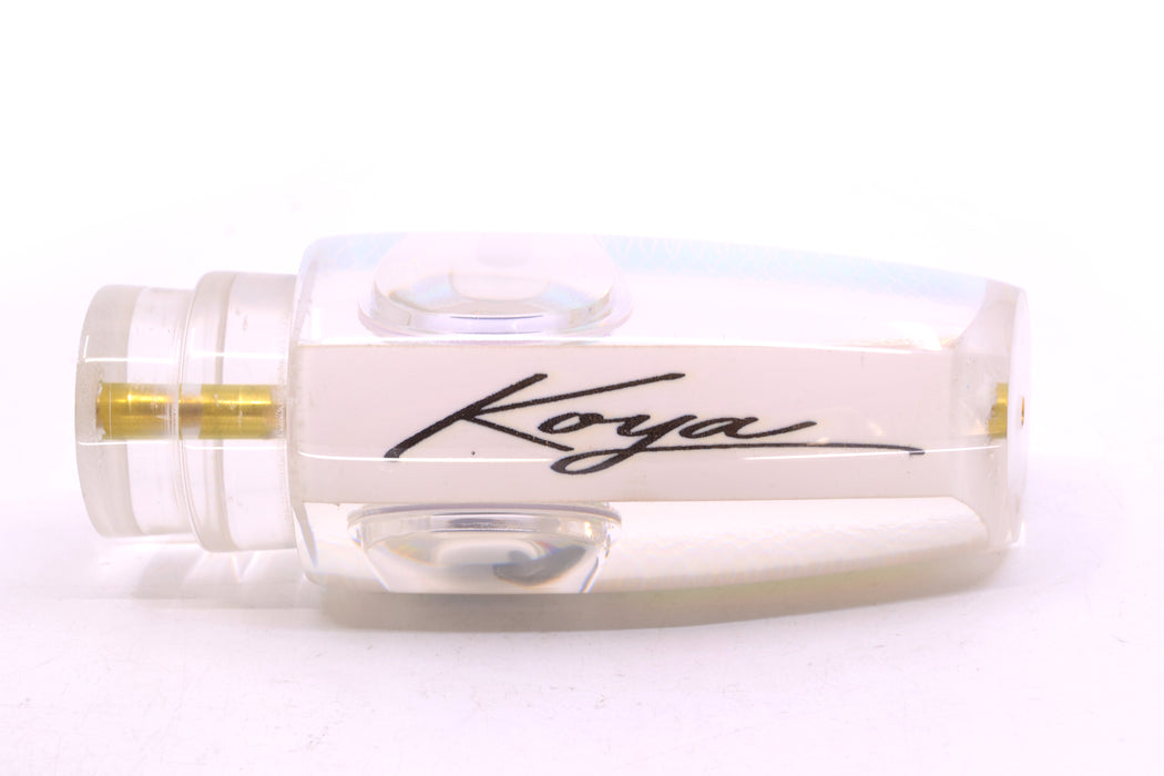 Koya Lures White Rainbow Scale Doll Eyes Large Kona Plunger 14" 9oz GZE